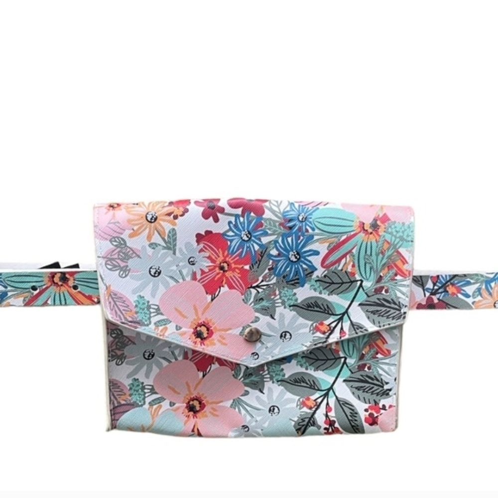 torrid Floral Envelope Crossbody Belt Bag in Pink, Teal, Blue